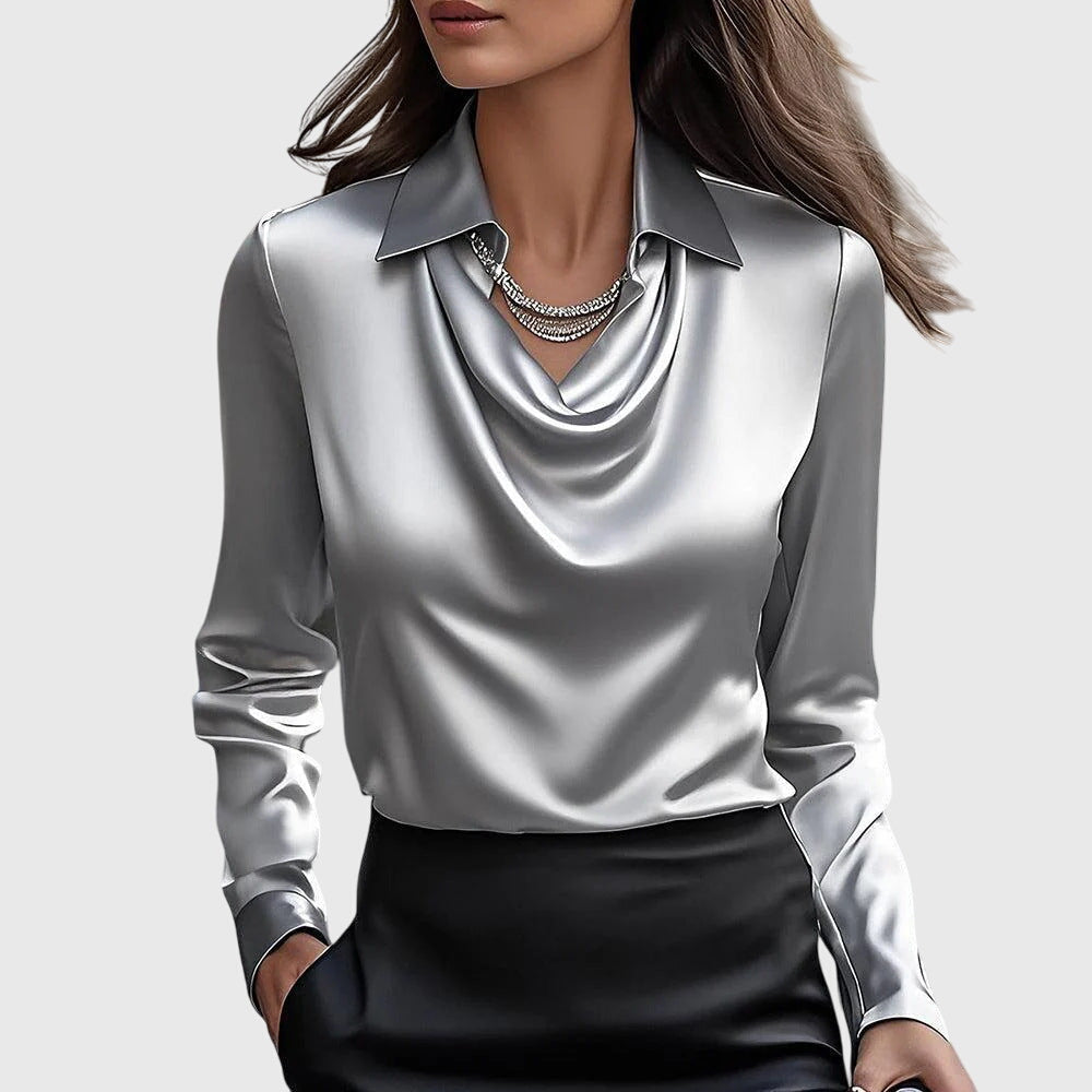 Brooklyn – Elegantna Bluza od Sjajnog Satena