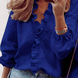 Simona™ | Bluza s volanima i V-izrezom