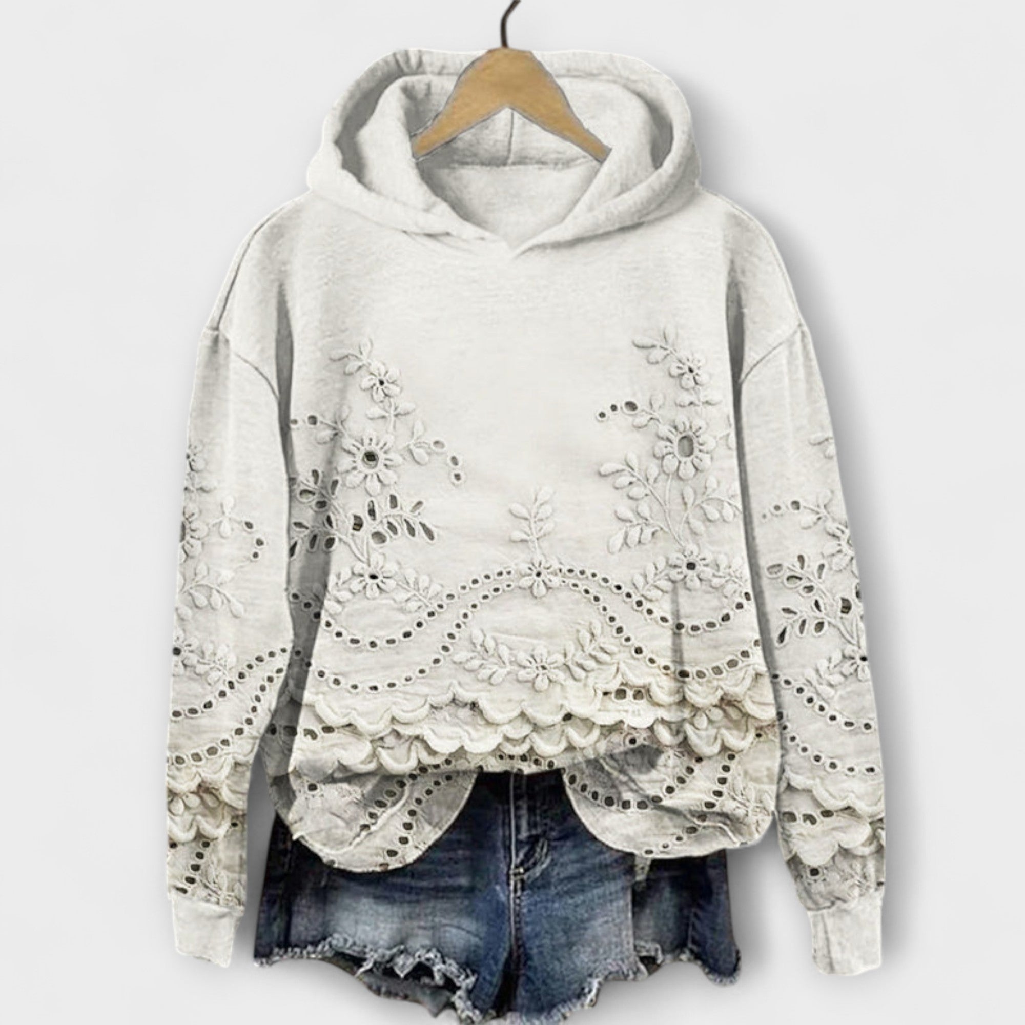 Grace – Vintage Hoodie s cvjetnim uzorkom
