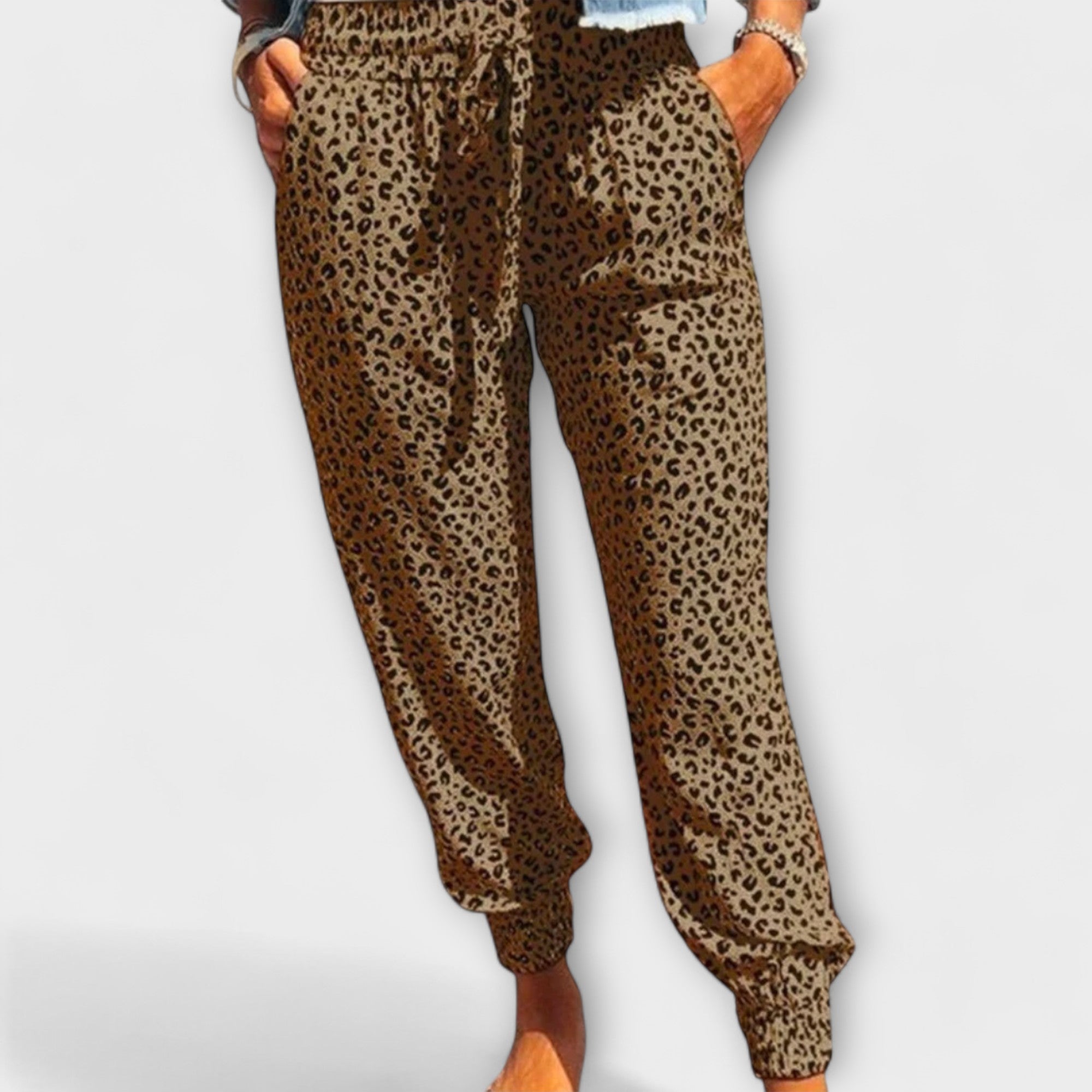 Filipa - Hlače s leopard uzorkom i širokim nogavicama