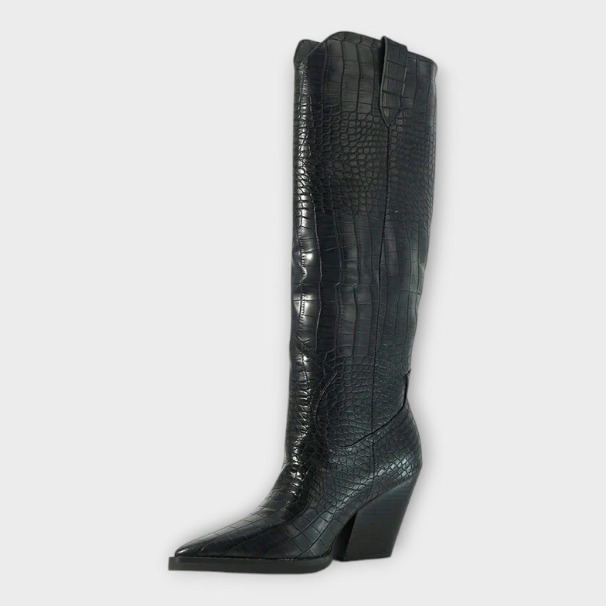 Lea - Čizme s Kroko Uzorkom i Elegantnom Petom