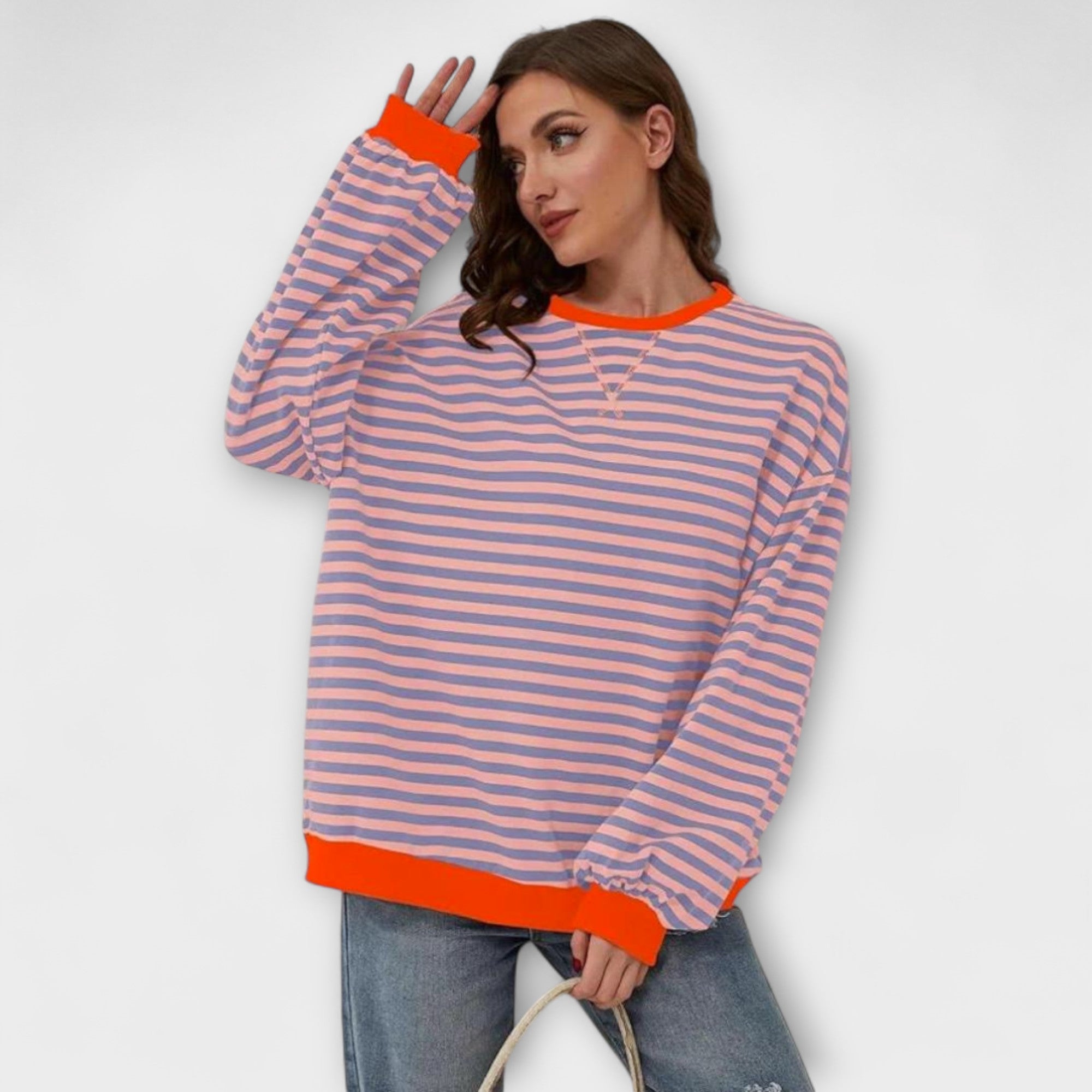 Mary™ | Prugasti Oversize Pulover