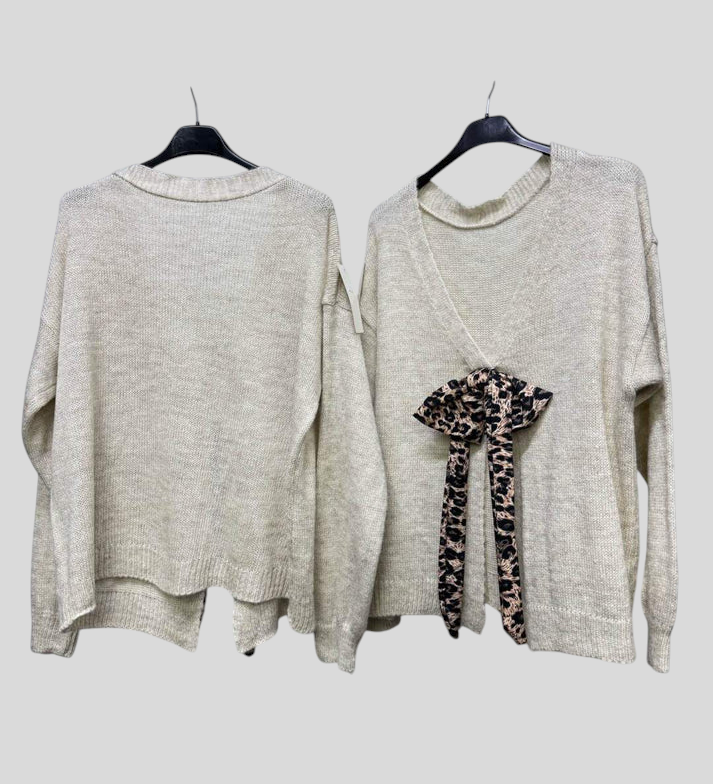 Maglia - Cozy Chic S Animal Uzorkom I Mašnom Na Leđima