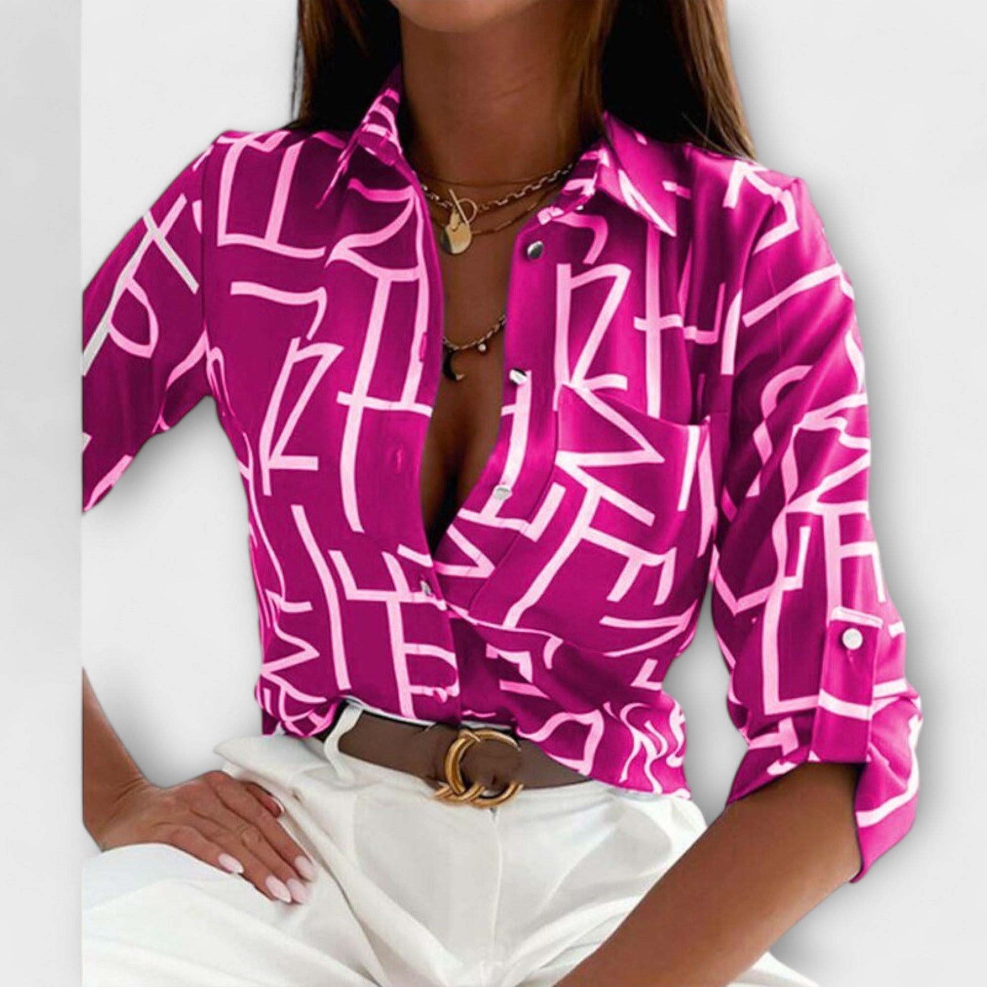 Ljubomira – Sofisticirana Geometrijska Bluza